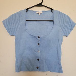 Baby Blue Button Top Size Large